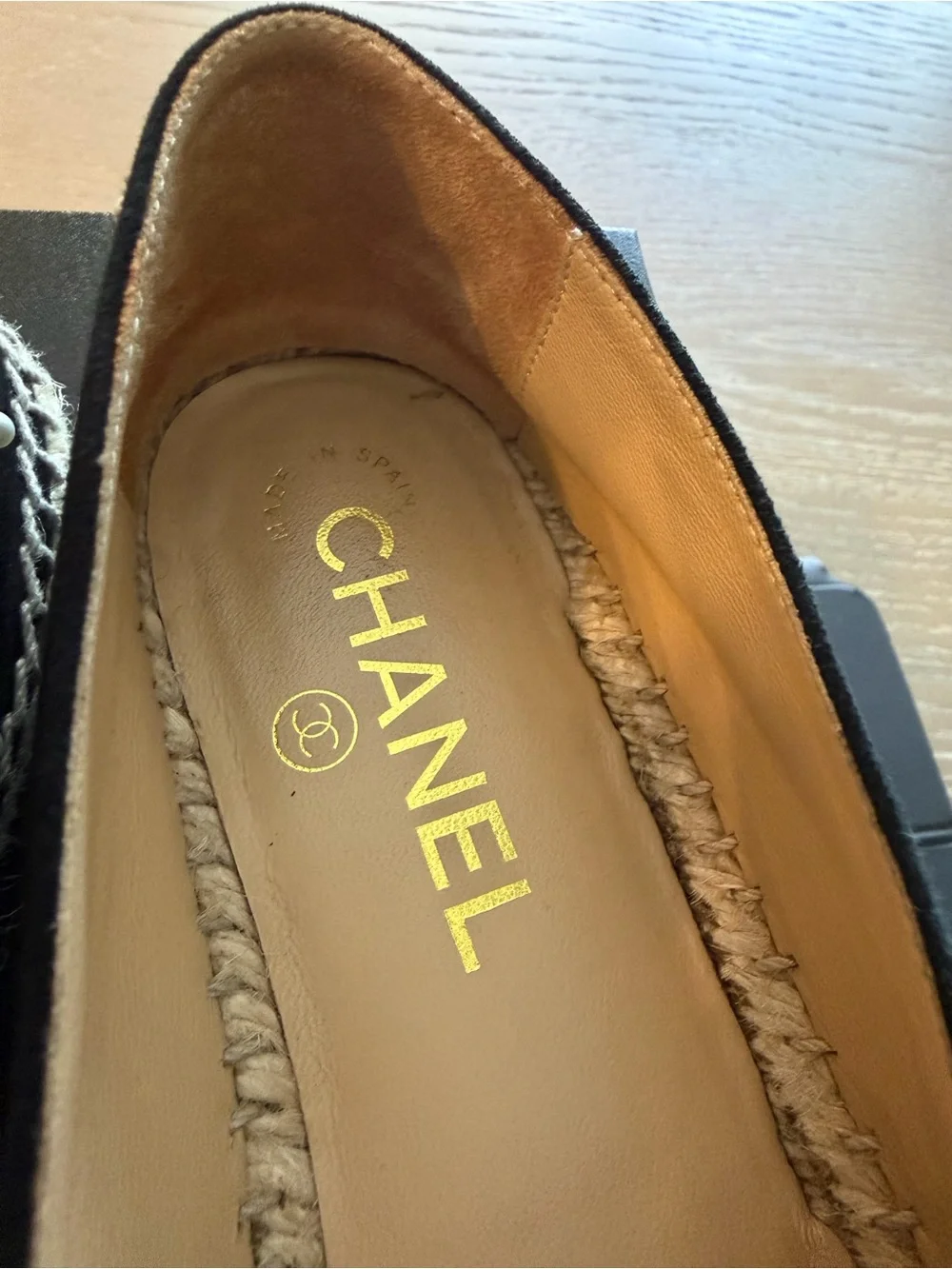 CHANEL Black Pearl CC-Embellished Espadrilles
